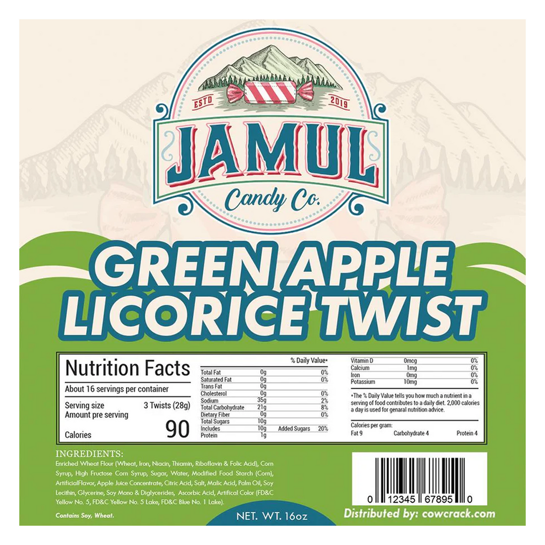 Jamul Candy Co. Green Apple Licorice